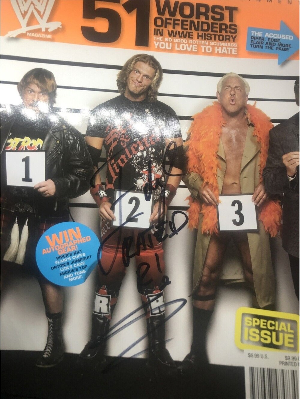 Edge Autograph October 06 WWE Magazine The 51 Worst Offenders In WWE History WWF